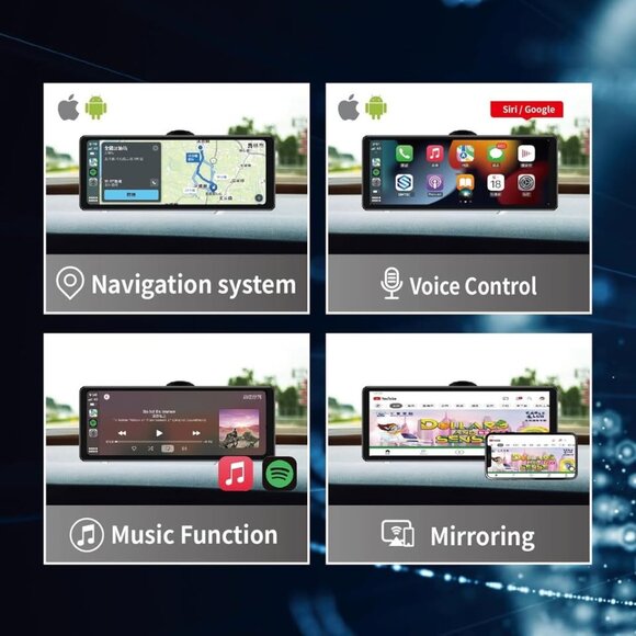 Portable Touchscreen Car Stereo with Wireless CarPlay (6.86") - Picture 5 of 7